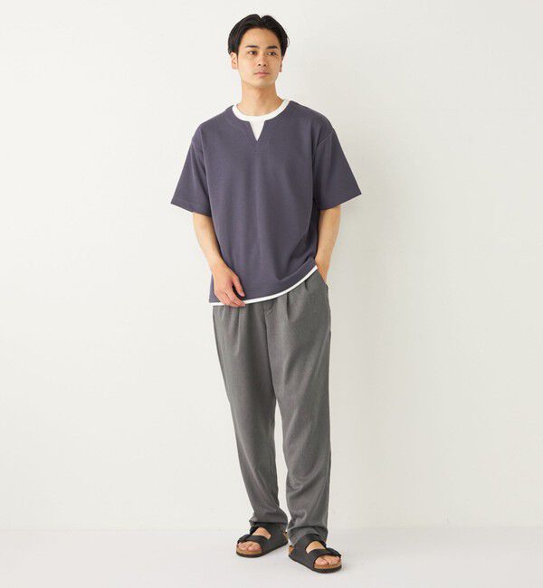 SHIPS Colors 「SHIPS Colors:〈手洗い可能〉フェイクレイヤード キーネック ショートスリーブ」|Tシャツ・カットソー|