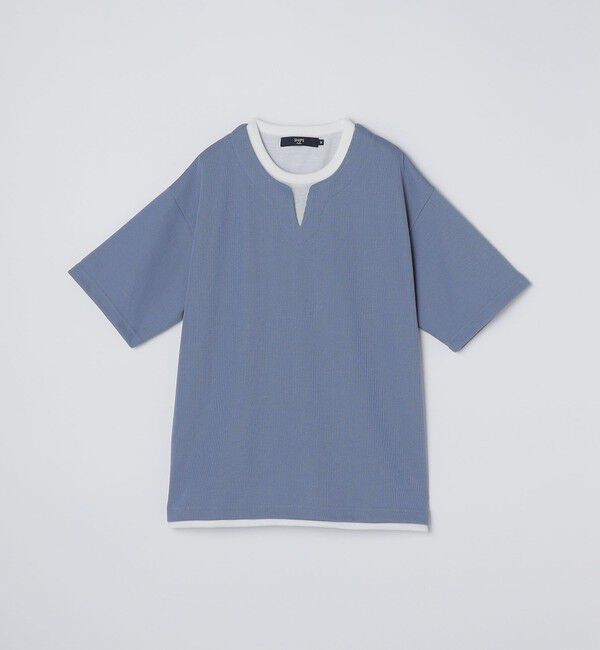 SHIPS Colors 「SHIPS Colors:〈手洗い可能〉フェイクレイヤード キーネック ショートスリーブ」|Tシャツ・カットソー|