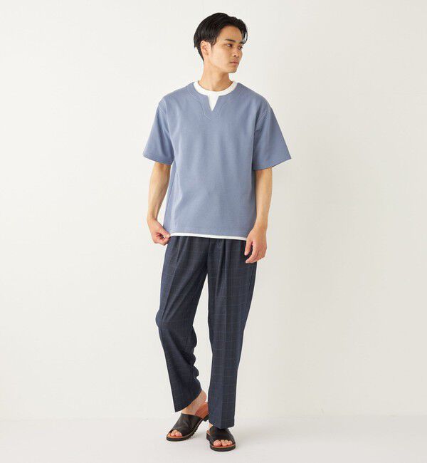 SHIPS Colors 「SHIPS Colors:〈手洗い可能〉フェイクレイヤード キーネック ショートスリーブ」|Tシャツ・カットソー|