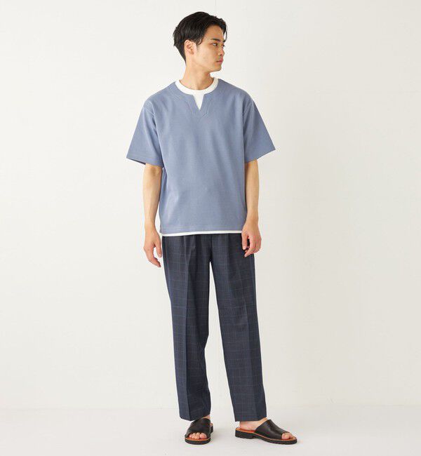 SHIPS Colors 「SHIPS Colors:〈手洗い可能〉フェイクレイヤード キーネック ショートスリーブ」|Tシャツ・カットソー|