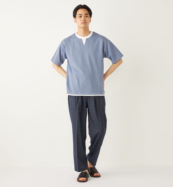 SHIPS Colors 「SHIPS Colors:〈手洗い可能〉フェイクレイヤード キーネック ショートスリーブ」|Tシャツ・カットソー|