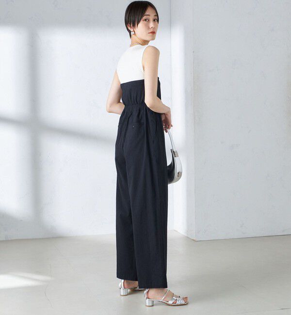 SHIPS for women「〈手洗い可能〉ストレッチ リネン ベアトップ サロペット」|ワンピース|