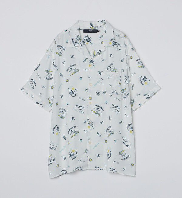SHIPS Colors 「SHIPS Colors:〈洗濯機可能〉レーヨン プリント オープンカラー シャツ」|シャツ・ブラウス|ライトホワイト