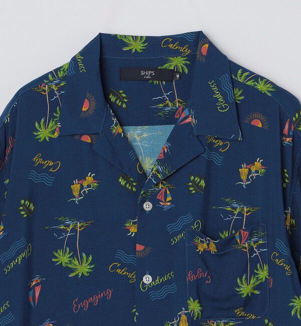 SHIPS Colors 「SHIPS Colors:〈洗濯機可能〉レーヨン プリント オープンカラー シャツ」|シャツ・ブラウス|