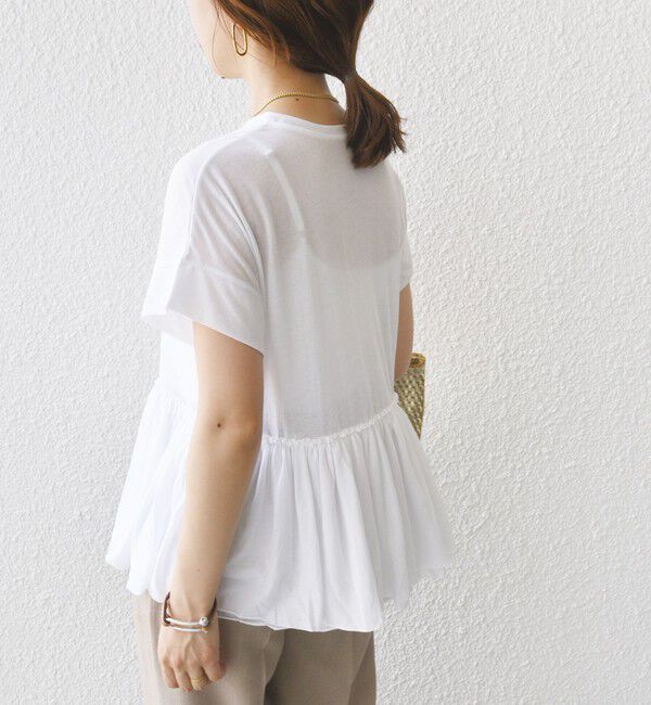 SHIPS for women「〈接触冷感〉コットン ナイロン ペプラム プルオーバー」|Tシャツ・カットソー|