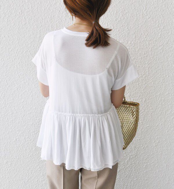 SHIPS for women「〈接触冷感〉コットン ナイロン ペプラム プルオーバー」|Tシャツ・カットソー|