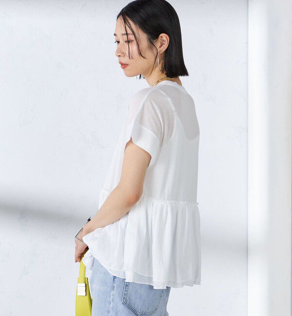 SHIPS for women「〈接触冷感〉コットン ナイロン ペプラム プルオーバー」|Tシャツ・カットソー|