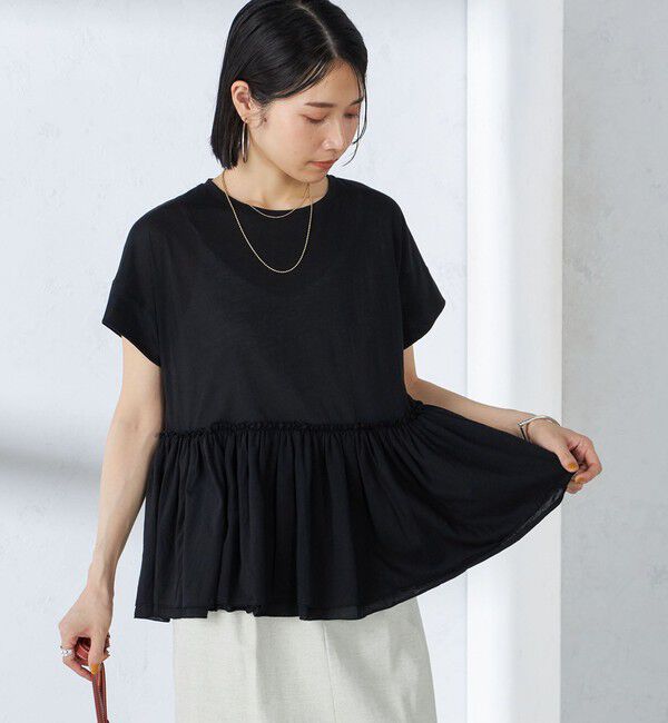 SHIPS for women「〈接触冷感〉コットン ナイロン ペプラム プルオーバー」|Tシャツ・カットソー|