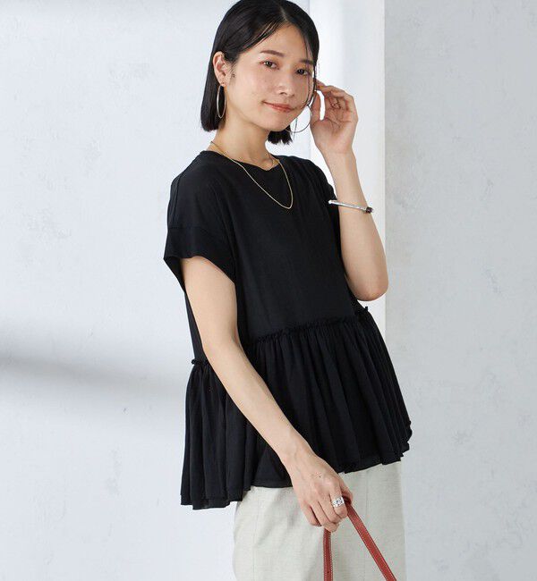 SHIPS for women「〈接触冷感〉コットン ナイロン ペプラム プルオーバー」|Tシャツ・カットソー|