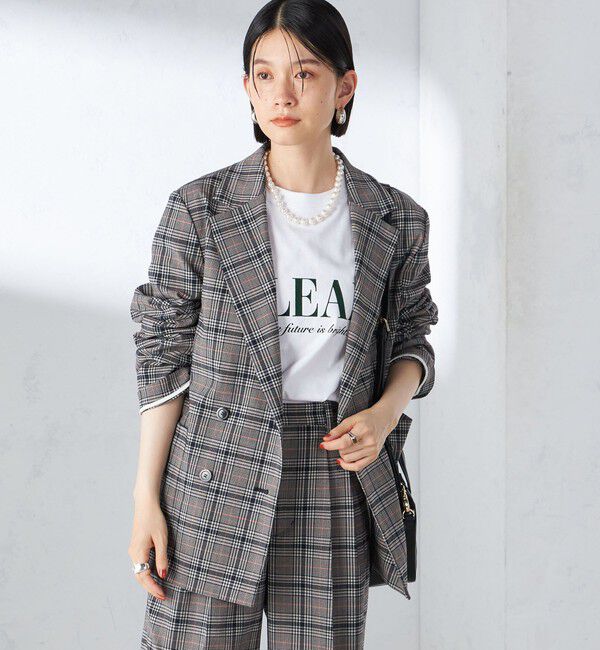 SHIPS for women「〈手洗い可能〉ウール混 チェック ダブルボタン ジャケット」|テーラードジャケット|