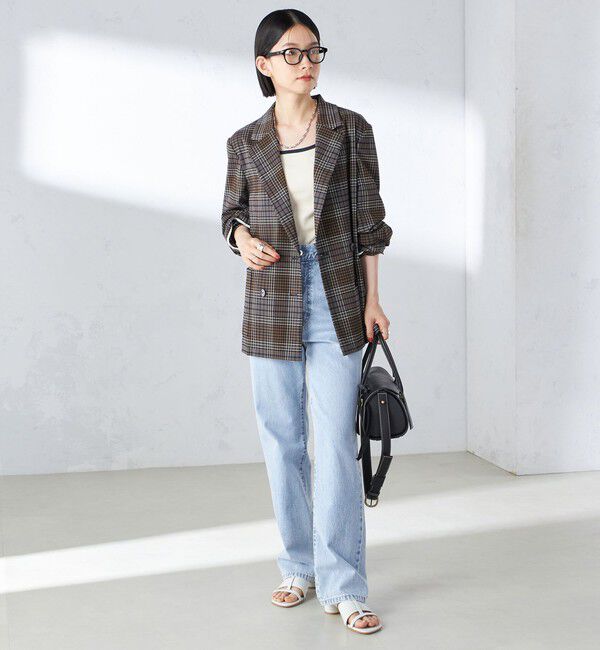 SHIPS for women「〈手洗い可能〉ウール混 チェック ダブルボタン ジャケット」|テーラードジャケット|