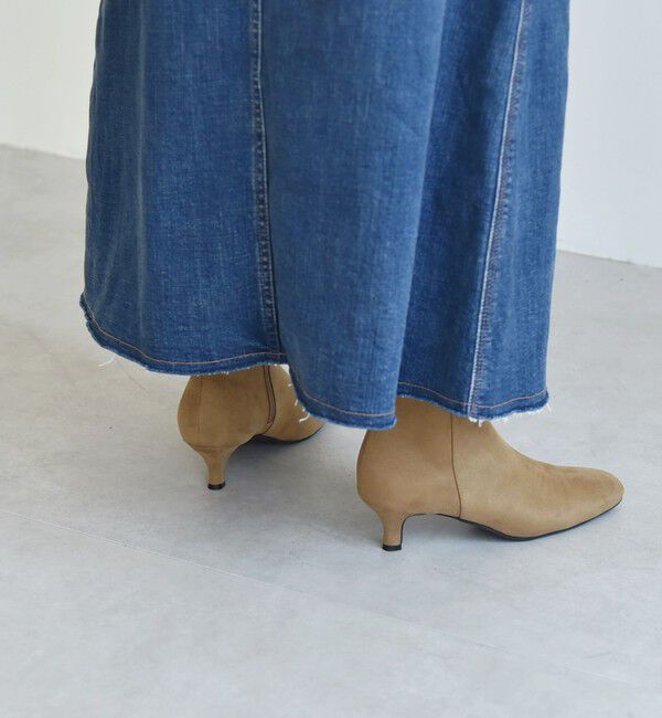 quaranciel「quaranciel: スクエアトゥ ローヒール ショート ブーツ」|ショートブーツ|
