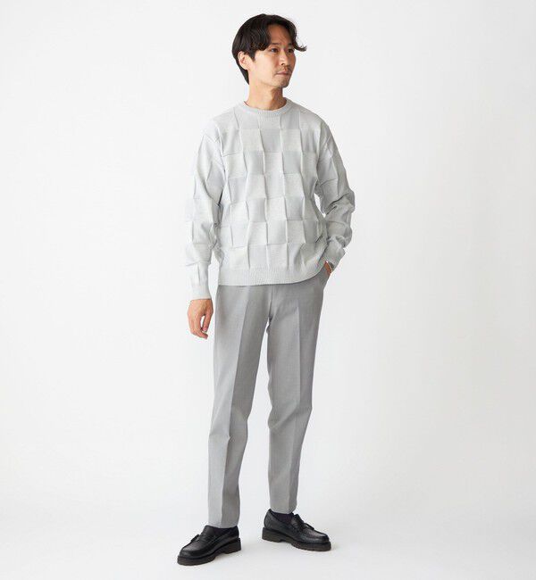 SHIPS「SHIPS:〈手洗い可能〉Amossa(R) シャンティ ブロック リンクス編み 長袖 ニット」|ニット・セーター|