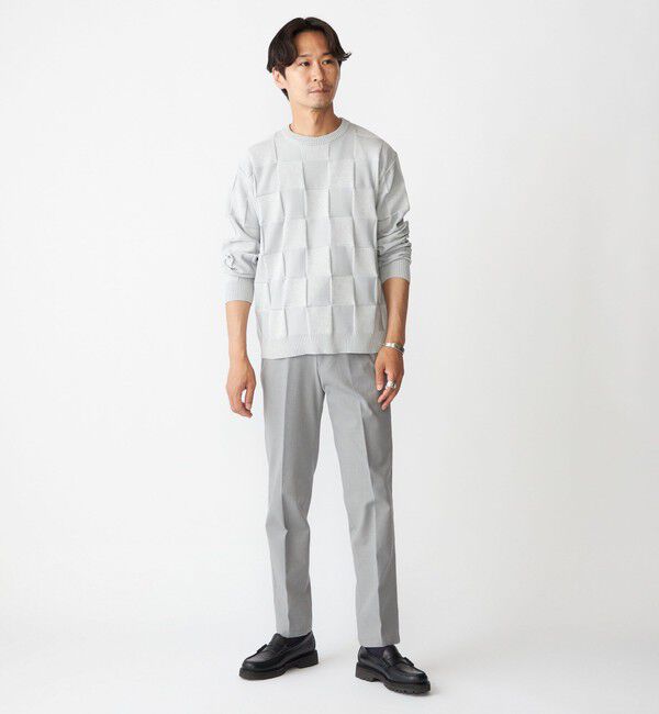 SHIPS「SHIPS:〈手洗い可能〉Amossa(R) シャンティ ブロック リンクス編み 長袖 ニット」|ニット・セーター|