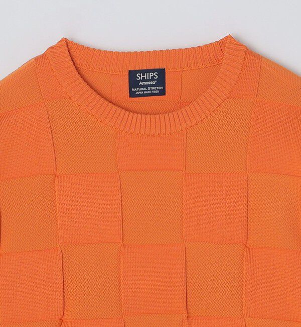 SHIPS「SHIPS:〈手洗い可能〉Amossa(R) シャンティ ブロック リンクス編み 長袖 ニット」|ニット・セーター|
