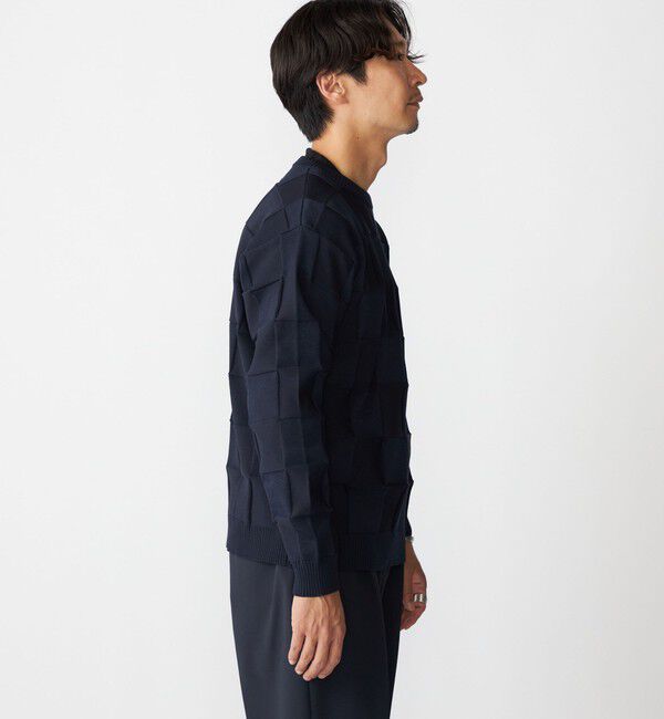 SHIPS「SHIPS:〈手洗い可能〉Amossa(R) シャンティ ブロック リンクス編み 長袖 ニット」|ニット・セーター|