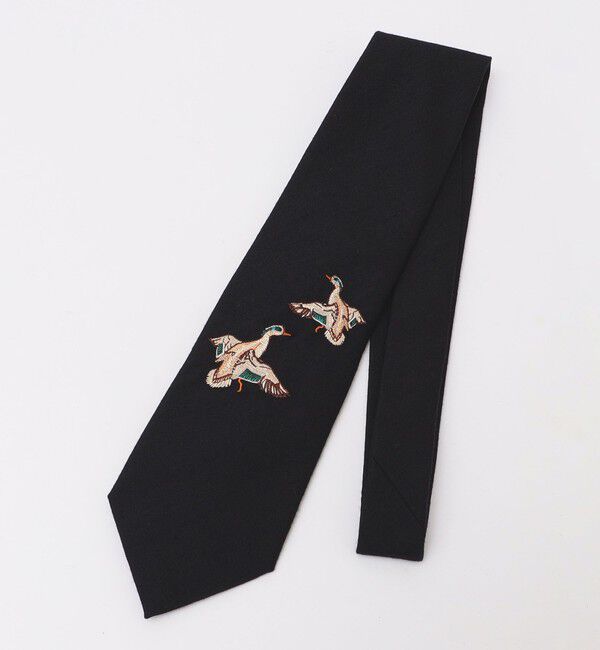 SHIPS「【SHIPS別注】Stefano Cau: エンブロイダリー アニマル ネクタイ」|ネクタイ・蝶ネクタイ|ブラック