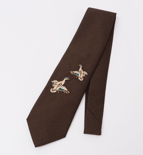 SHIPS「【SHIPS別注】Stefano Cau: エンブロイダリー アニマル ネクタイ」|ネクタイ・蝶ネクタイ|ブラウン