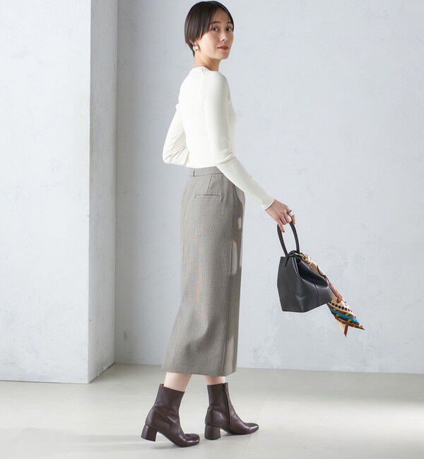 SHIPS for women「ウール混 チェック タイト スカート（セットアップ対応）」|タイト|