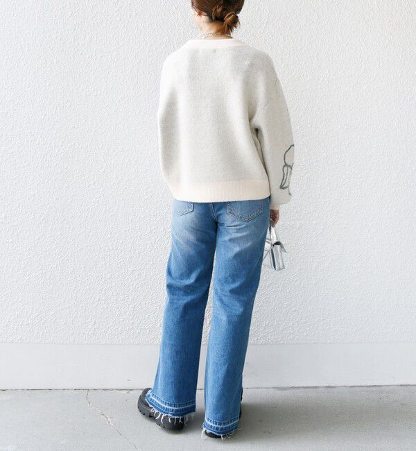 SHIPS for women「【WEB限定】〈手洗い可能〉ジャカード フラワー ニット プルオーバー」|ニット・セーター|