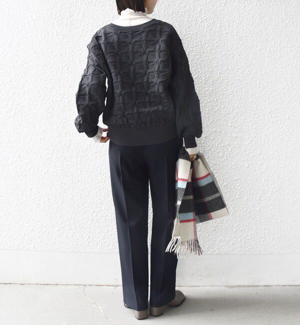 SHIPS for women「【WEB限定】〈洗濯機可能〉2WAY フラワー ジャカード ハーフ ジップ プルオーバー」|ニット・セーター|