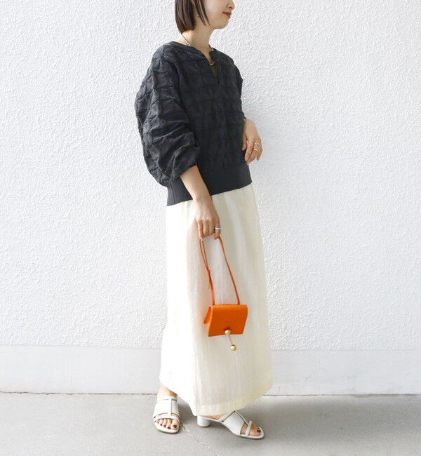 SHIPS for women「【WEB限定】〈洗濯機可能〉2WAY フラワー ジャカード ハーフ ジップ プルオーバー」|ニット・セーター|