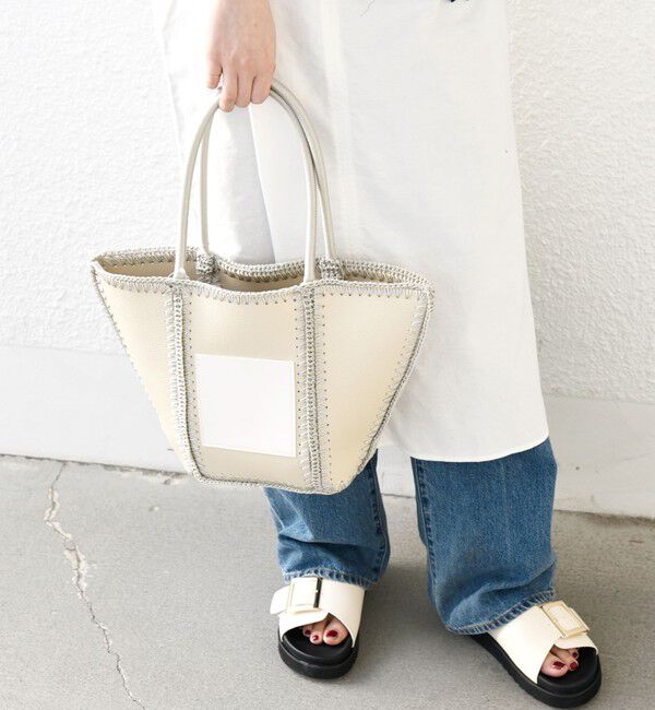 SHIPS any「SHIPS any: ステッチ エンブロイダリー ポケット トートバッグ」|トートバッグ|