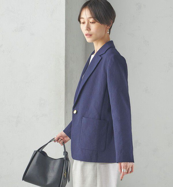 SHIPS for women「〈手洗い可能〉ストレッチ混 シングル 1ボタン テーラード ジャケット」|テーラードジャケット|