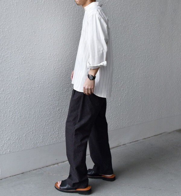 SHIPS any「SHIPS any:〈洗濯機可能〉コットン/リネン 7分袖  ストライプ スキッパー プルオーバー シャツ◇」|シャツ・ブラウス|