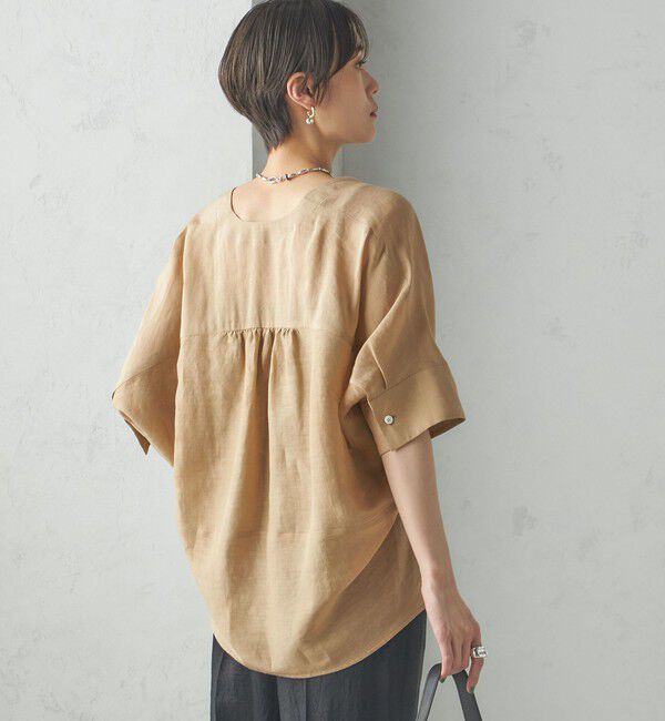 SHIPS for women「【一部WEB限定】〈手洗い可能〉IMPERIAL LINEN スキッパー ブラウス」|シャツ・ブラウス|