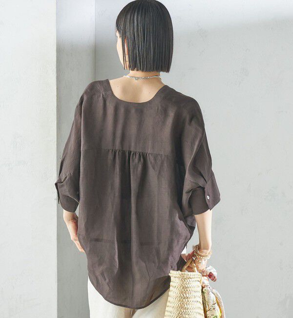 SHIPS for women「【一部WEB限定】〈手洗い可能〉IMPERIAL LINEN スキッパー ブラウス」|シャツ・ブラウス|