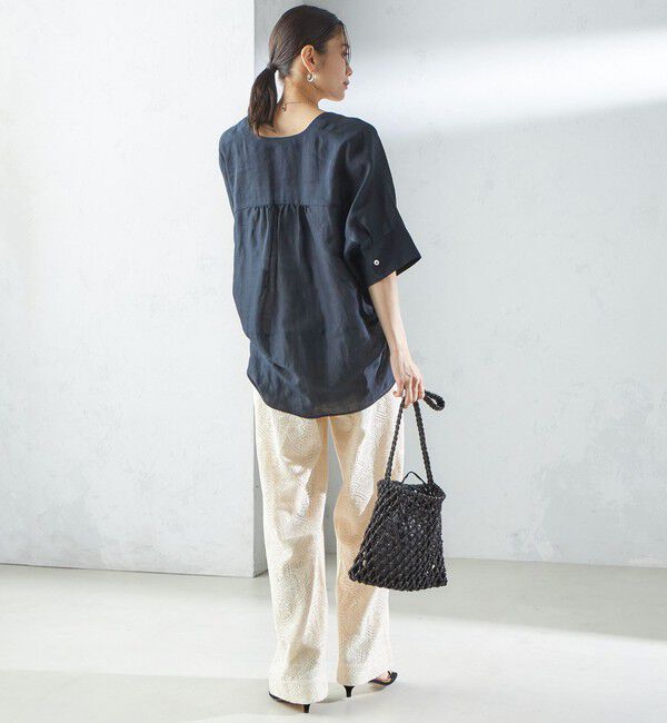 SHIPS for women「【一部WEB限定】〈手洗い可能〉IMPERIAL LINEN スキッパー ブラウス」|シャツ・ブラウス|