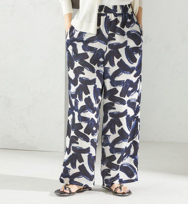 SHIPS for women「〈手洗い可能〉サテン プリント ドロスト パンツ」|その他|