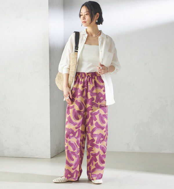 SHIPS for women「〈手洗い可能〉サテン プリント ドロスト パンツ」|その他|