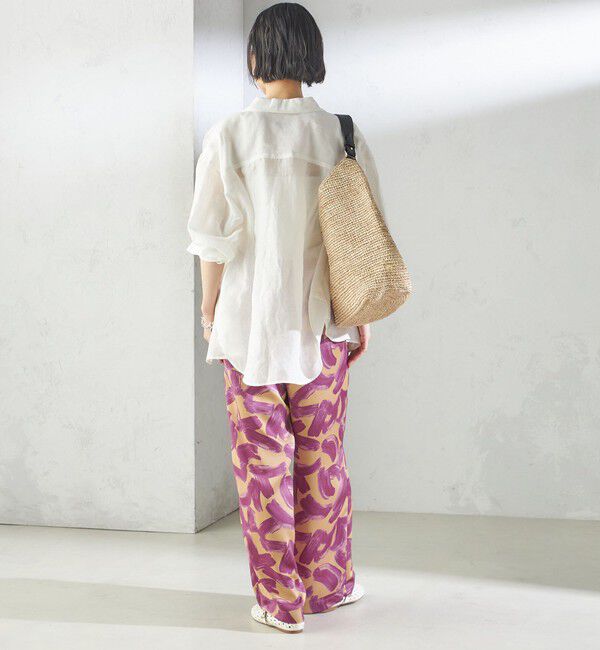 SHIPS for women「〈手洗い可能〉サテン プリント ドロスト パンツ」|その他|
