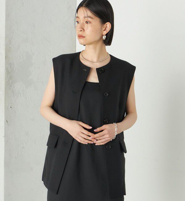 SHIPS for women「《予約》Wai＋:〈手洗い可能〉リネン ライク ベスト」|ベスト・ジレ|