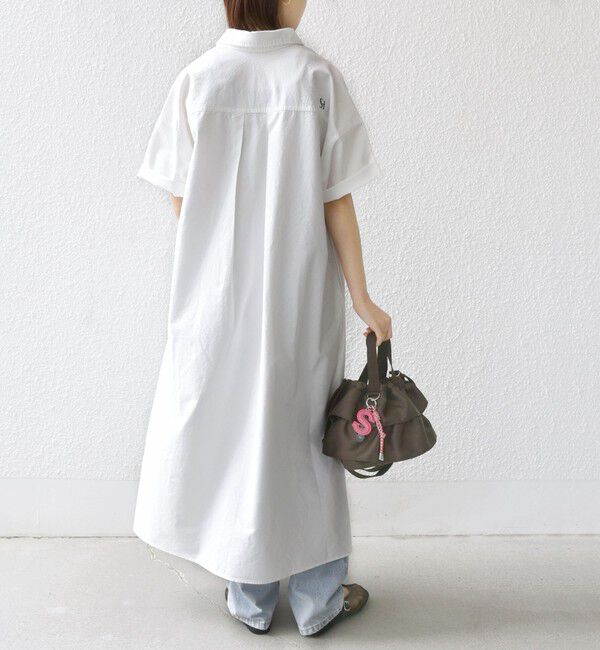 SHIPS for women「〈洗濯機可能〉ワンポイント 刺繍 シャツ ワンピース」|ワンピース|