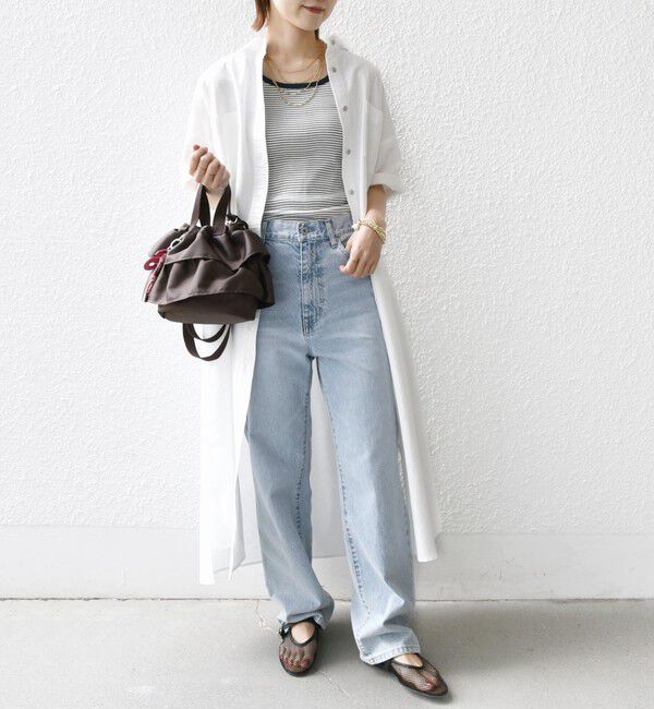 SHIPS for women「〈洗濯機可能〉ワンポイント 刺繍 シャツ ワンピース」|ワンピース|