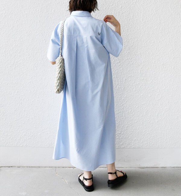 SHIPS for women「〈洗濯機可能〉ワンポイント 刺繍 シャツ ワンピース」|ワンピース|