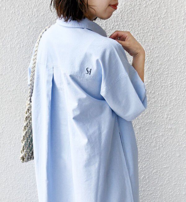 SHIPS for women「〈洗濯機可能〉ワンポイント 刺繍 シャツ ワンピース」|ワンピース|
