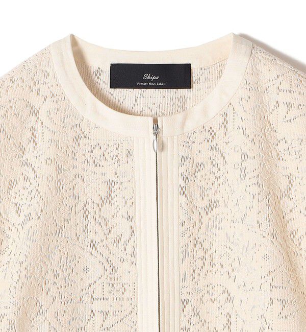 SHIPS for women「SHIPS Primary Navy Label:〈手洗い可能〉レース ブルゾン」|ブルゾン・スタジャン|