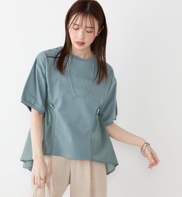 SHIPS Colors 「SHIPS Colors:〈洗濯機可能〉ミニ裏毛 ドッキング トップス◇」|Tシャツ・カットソー|