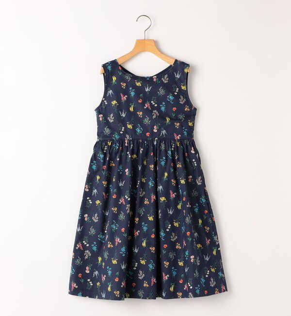 SHIPS KIDS「SHIPS KIDS:140～150cm / フラワー ノースリーブ ワンピース」|ワンピース|ネイビー
