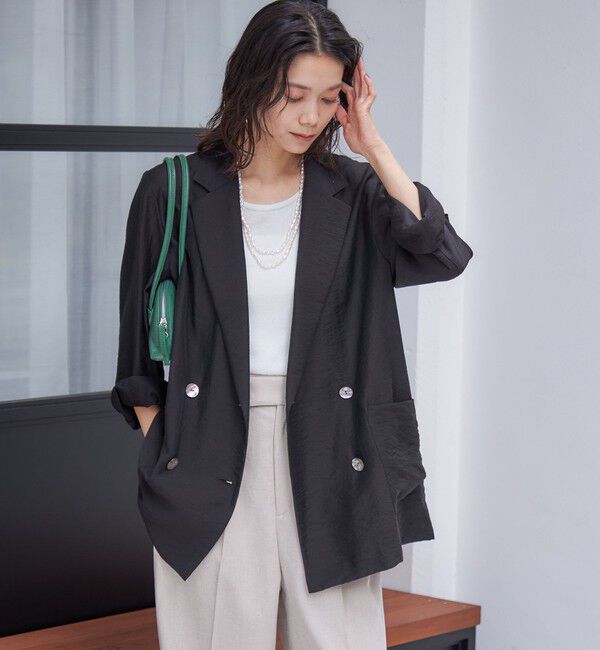 SHIPS for women「〈手洗い可能〉シアー シルク混 ジャケット」|テーラードジャケット|