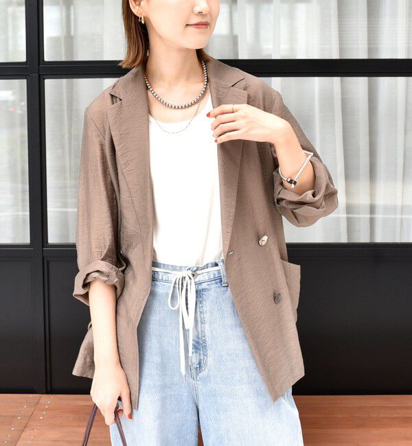 SHIPS for women「〈手洗い可能〉シアー シルク混 ジャケット」|テーラードジャケット|