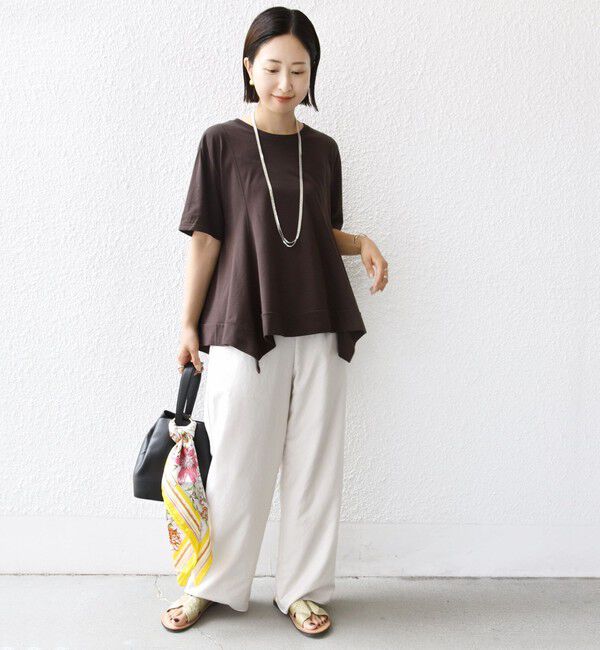 SHIPS for women「ヘムフレア ショート スリーブ プルオーバー」|Tシャツ・カットソー|