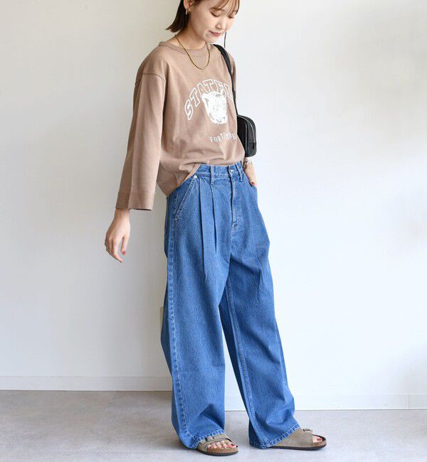 SHIPS for women「〈洗濯機可能〉2タック カーブ デニム パンツ」|デニム|