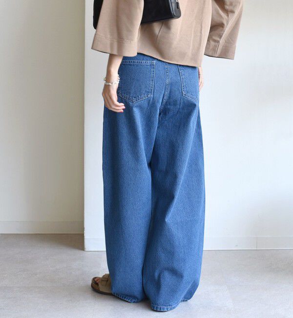 SHIPS for women「〈洗濯機可能〉2タック カーブ デニム パンツ」|デニム|