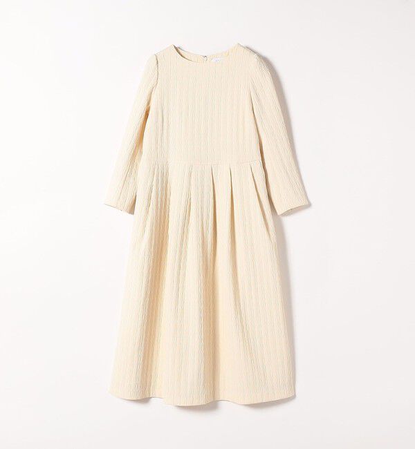 SHIPS any「SHIPS any:〈手洗い可能〉ジャカード ウエスト タック ノーカラー ワンピース［NAVY BLUE］」|ワンピース|