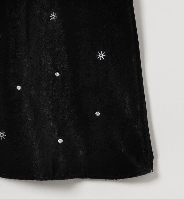 SHIPS any「SHIPS any:〈手洗い可能〉ポリエステル ベロア 刺繍 タック フレア ワンピース」|ワンピース|